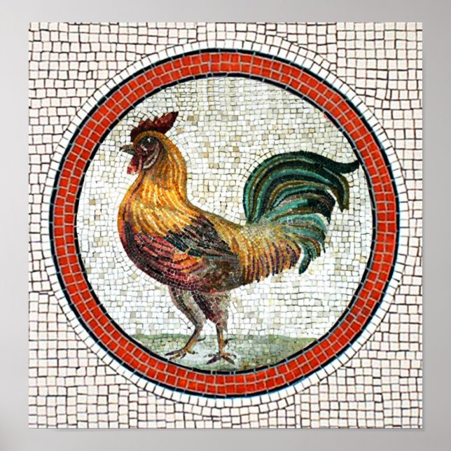 PÓSTER MOSAICOS ROMANOS ANTIGUOS / ROOSTER (Frente)