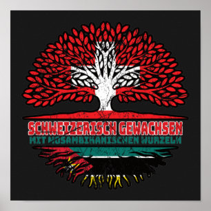 Póster Mosambik Mosambikanisch Schweizer Schweiz Baum