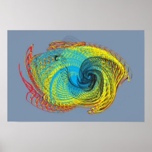 Póster mosca de dragón abstracta