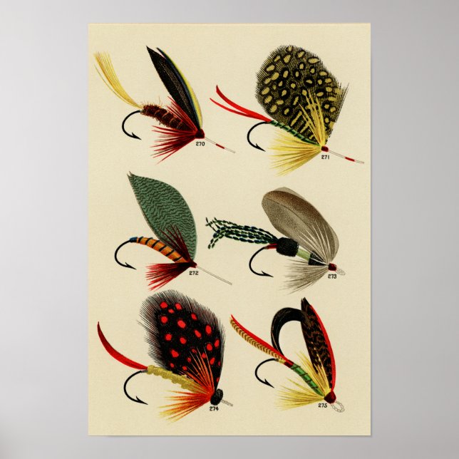Póster Moscas de Lubina 270 a 275 Vintage (Frente)