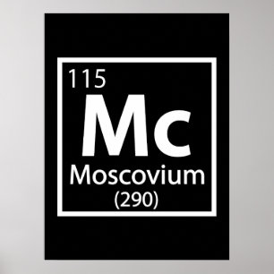 Póster Moscovium - Mesa Periódica de Ciencia Rusa