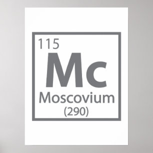 Póster Moscovium - Mesa Periódica de Ciencia Rusa