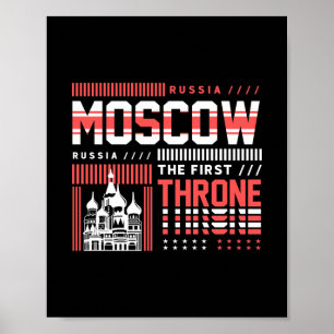 Póster Moscú Rusia Tipografía de Monumentos Viaje