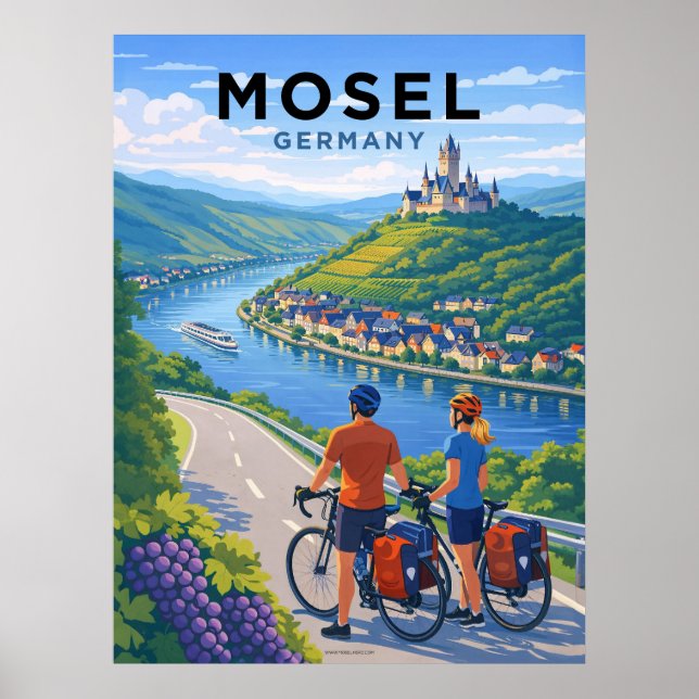 Póster Mosel River Germany Vintage Travel (Frente)