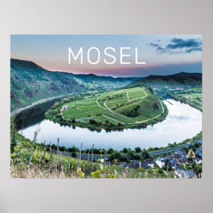 Póster Moselle Calmont Loop Bremm Sunset River Souvenir