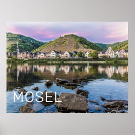 Póster Moselle Ediger Eller Sunset River Cochem Souvenir