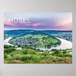 Póster Moselle Loop Sunset Kroev Panorama Alemania