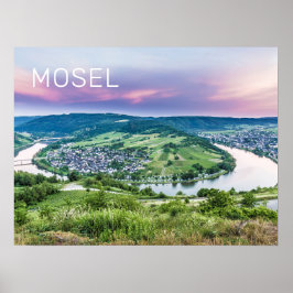 Póster Moselle Loop Sunset Kroev Panorama Alemania