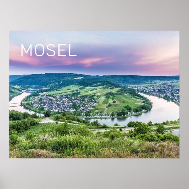 Póster Moselle Loop Sunset Kroev Panorama Alemania (Frente)