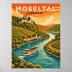 Póster Moseltal Alemania Viaje Vintage