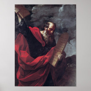 Póster Moses con las tabletas de la ley