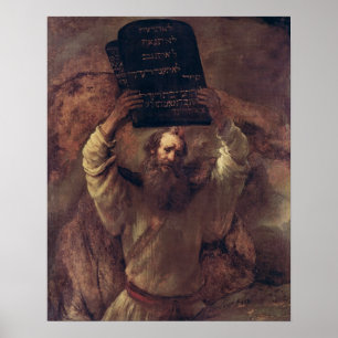 Póster Moses que rompe las tabletas de la ley, 1659