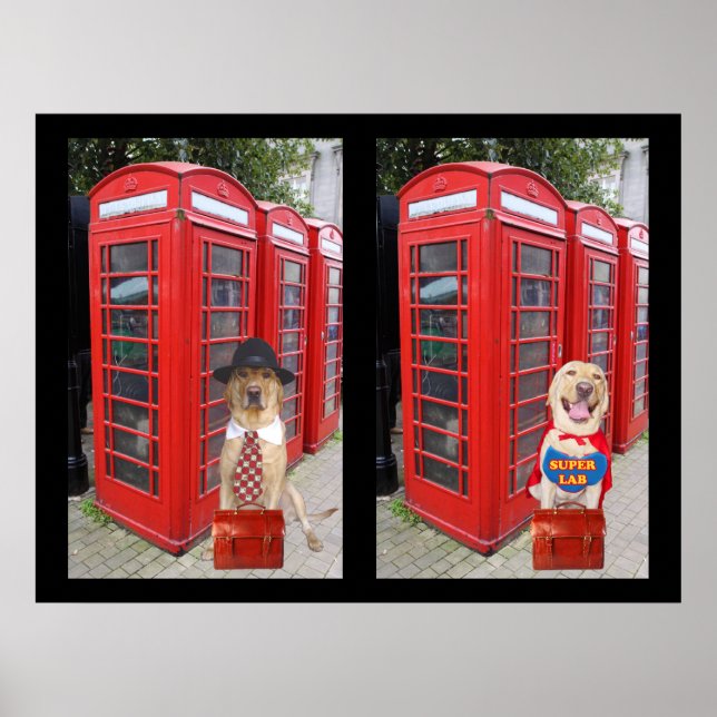 Póster Moses se mete en una cabina telefónica (Frente)