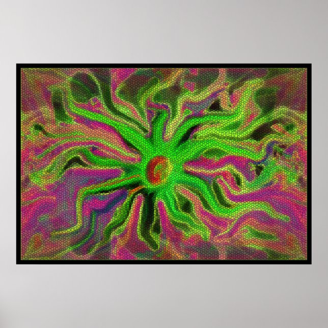 Póster mosiac flower (Frente)