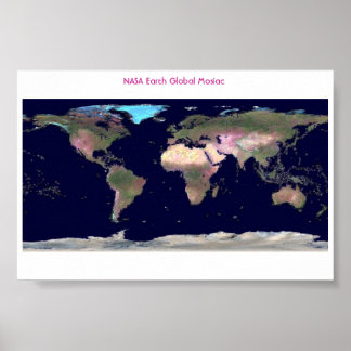 Póster Mosiaco global terrestre de la NASA