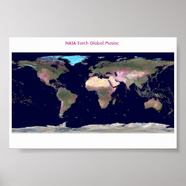 Póster Mosiaco global terrestre de la NASA (Frente)