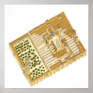 Póster Mosque of Cordoba Spain. Aerial view