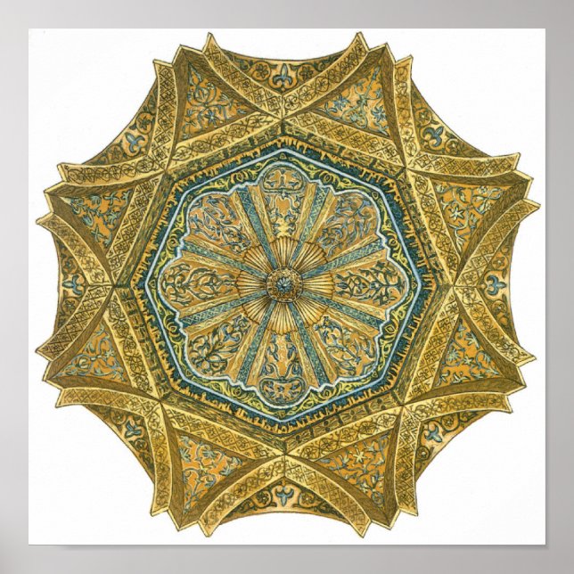 Póster Mosque of Cordoba Spain. Mihrab cupola (Frente)