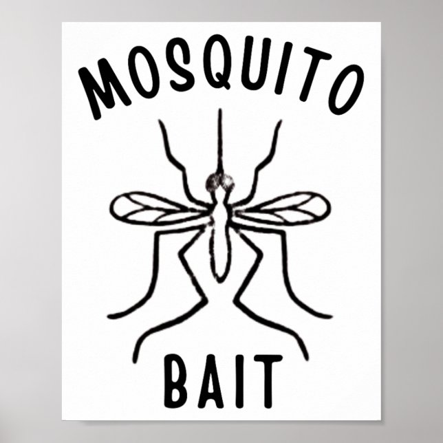 Póster Mosquito Bait Funny Camping Campfire Outdoors Bug  (Frente)