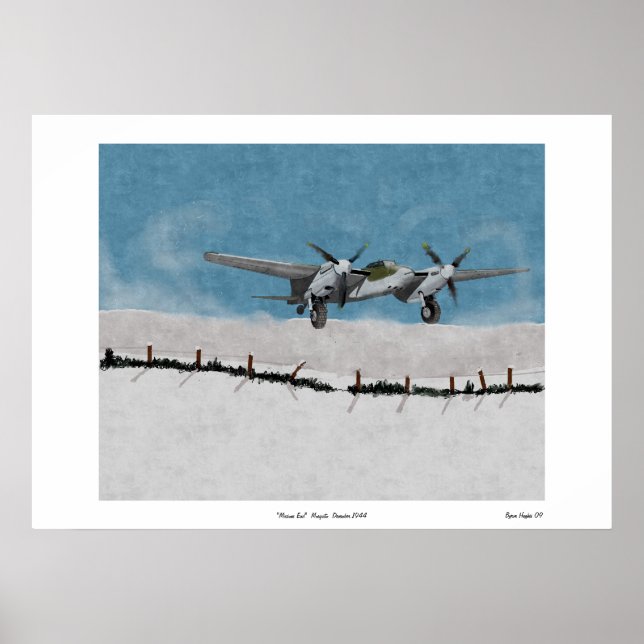 Póster Mosquito "Las Misiones Terminan" Diciembre 1944 (Frente)