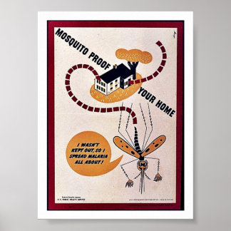 Póster Mosquito Provoca tu hogar