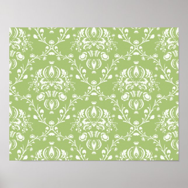 Póster Moss Green Damask (Frente)