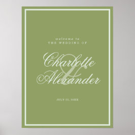 Póster Moss Green Estate Wedding Welcome Sign