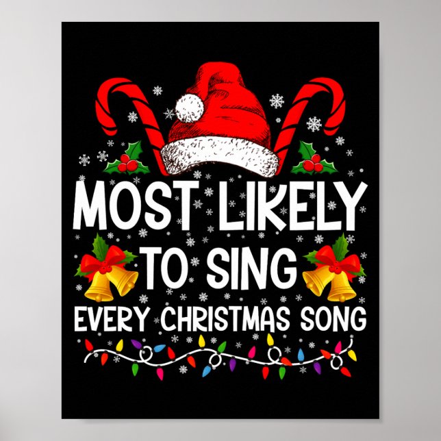 Póster Most Likely Sing Every Christmas Song Xmas Family  (Frente)
