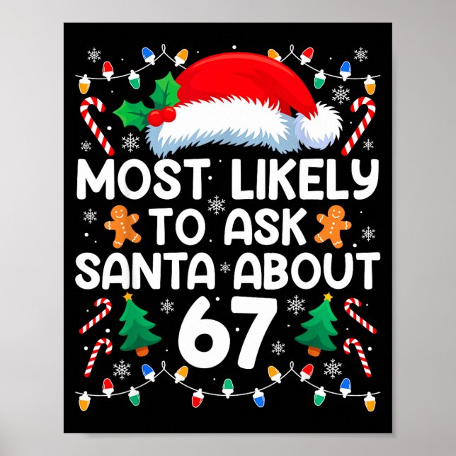 Póster Most Likely To Ask Santa About 67 Funny Christmas  (Frente)