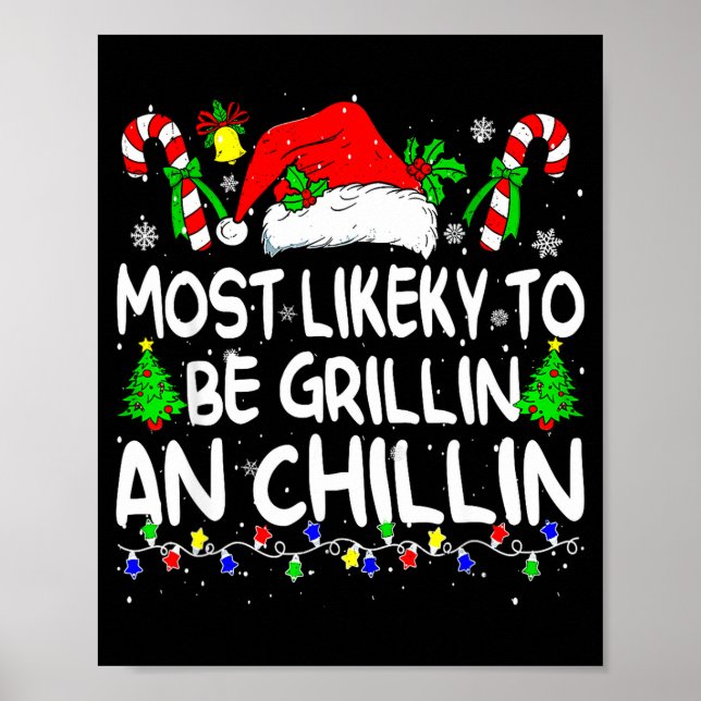 Póster Most Likely To Be Grilling And Chilling Family Chr (Frente)