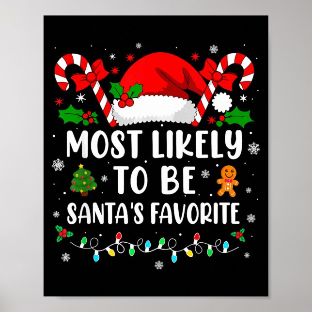 Póster Most Likely To Be Santa's Favorite Family Christma (Frente)