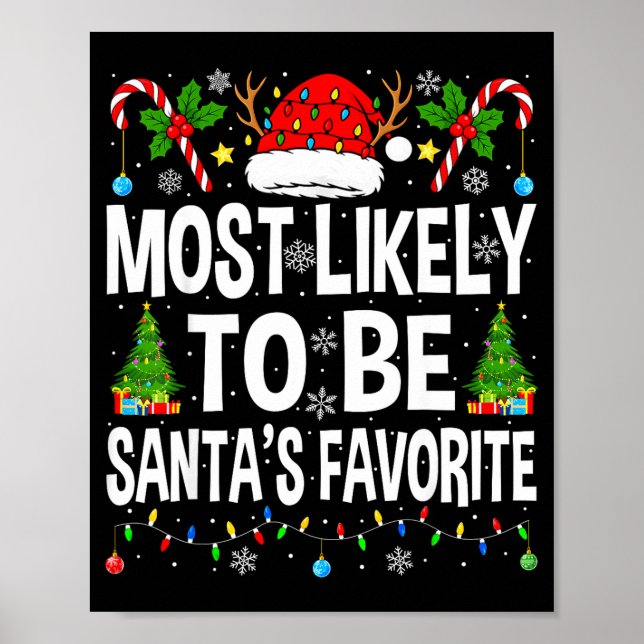 Póster Most Likely To Be Santa's Favorite Family Matching (Frente)