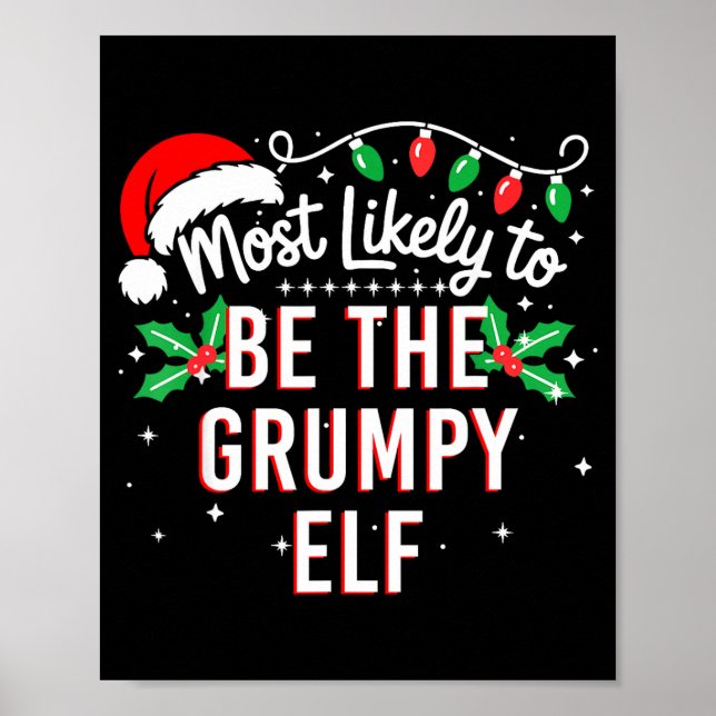 Póster Most Likely To Be The Mpy Elf Funny Xmas  (Frente)