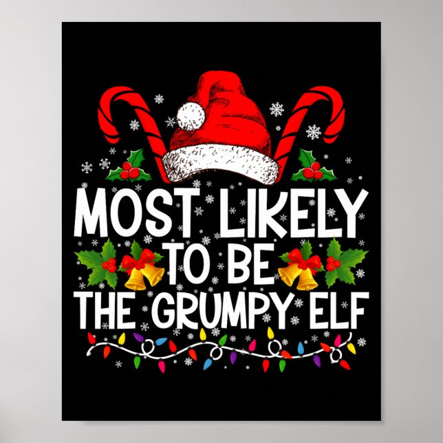 Póster Most Likely To Be The Mpy Elf Funny Xmas  (Frente)