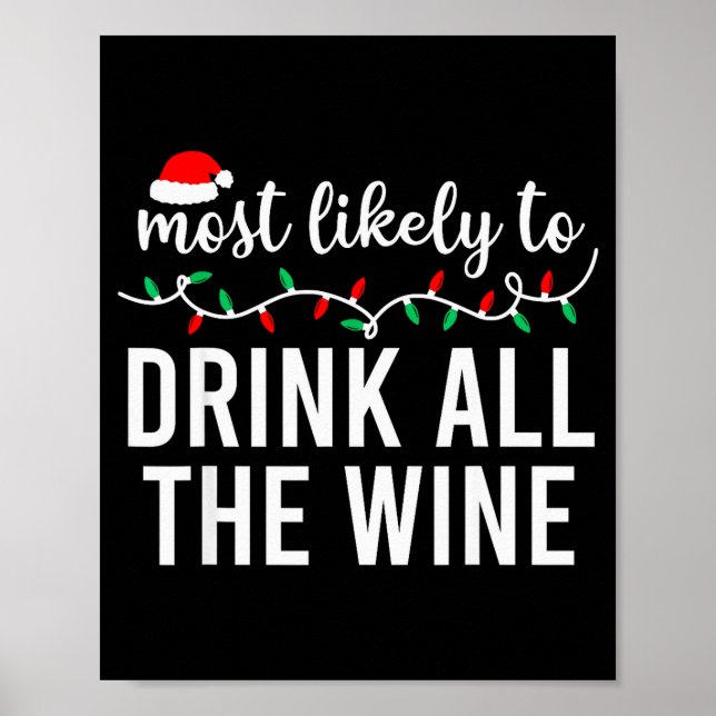 Póster Most Likely To Christmas Shirt Matching Family Paj (Frente)