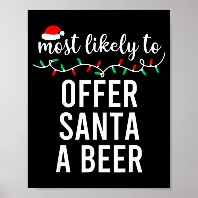 Póster Most Likely To Christmas Shirt Matching Family Paj (Frente)