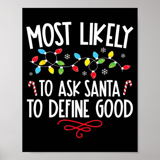 Póster Most Likely To Christmas Shirt Matching Family Paj (Frente)