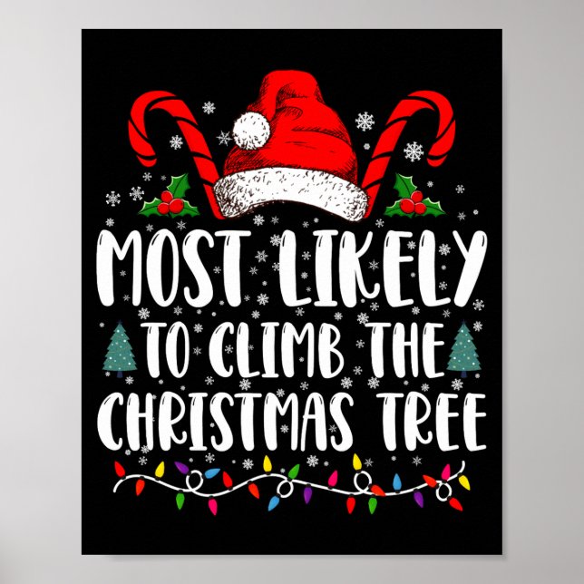 Póster Most Likely To Climb The Xmas Tree Christmas  (Frente)