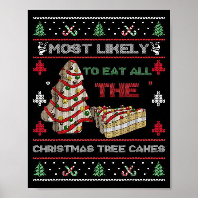 Póster Most Likely To Eat All The Christmas Tree Cakes De (Frente)
