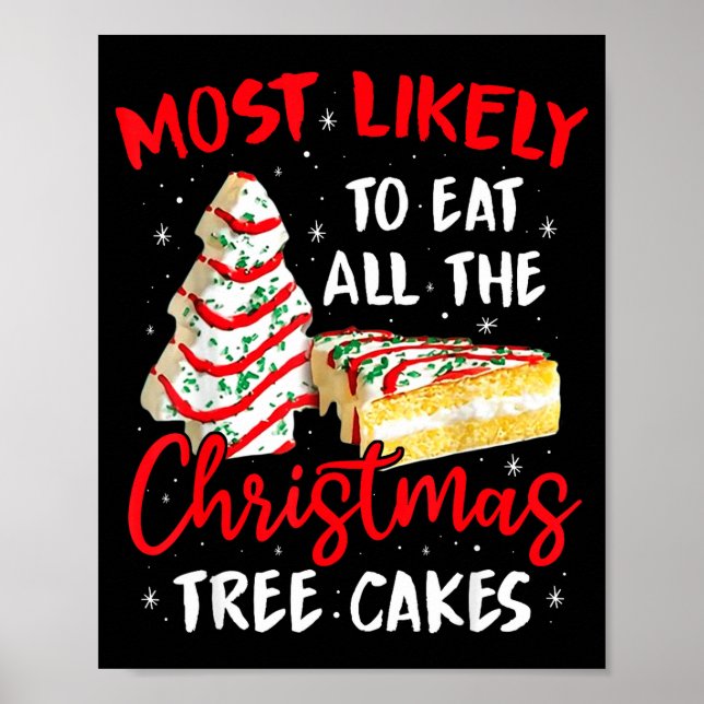 Póster Most Likely To Eat All The Christmas Tree Cakes Fu (Frente)