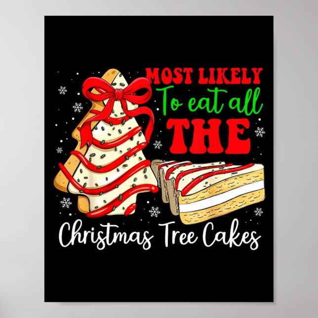 Póster Most Likely To Eat All The Christmas Tree Cakes Fu (Frente)