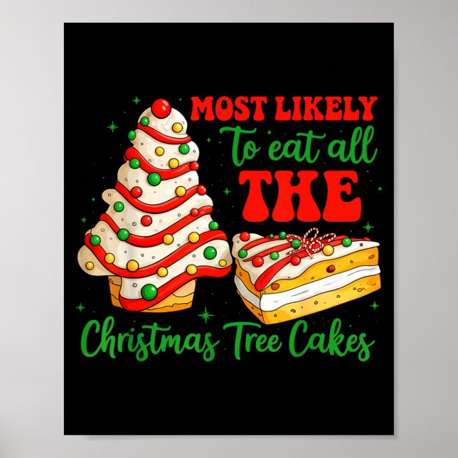 Póster Most Likely To Eat All The Christmas Tree Cakes Xm (Frente)