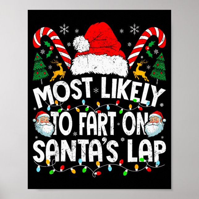 Póster Most Likely To Fart On Santa’s Lap Family Matching (Frente)
