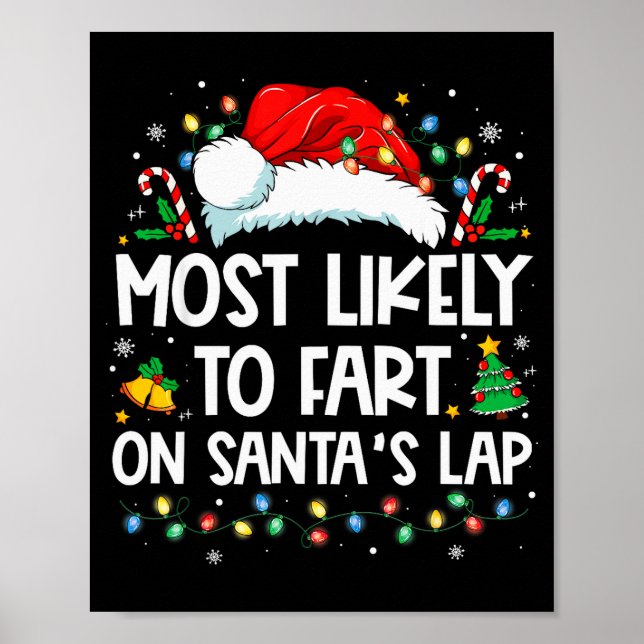 Póster Most Likely To Fart On Santa's Lap Family Christma (Frente)