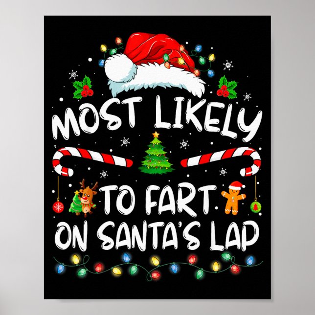 Póster Most Likely To Fart On Santa's Lap Family Christma (Frente)