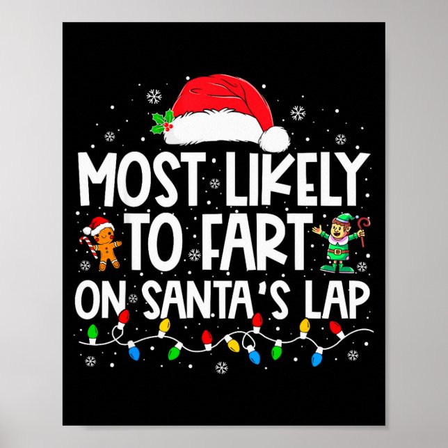 Póster Most Likely To Fart On Santa's Lap Family Christma (Frente)