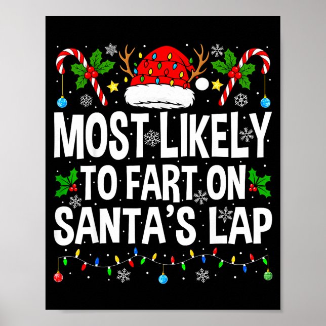Póster Most Likely To Fart On Santa's Lap Family Matching (Frente)