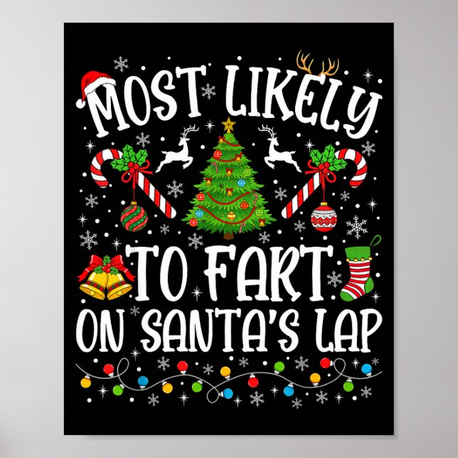 Póster Most Likely To Fart On Santa's Lap Family Matching (Frente)