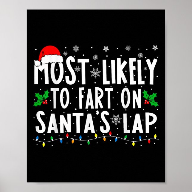 Póster Most Likely To Fart On Santas Lap Family Matching  (Frente)