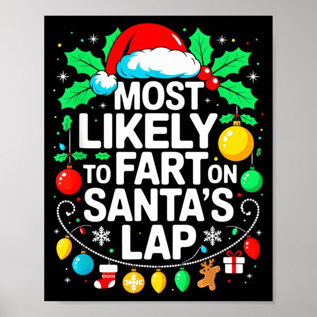 Póster Most Likely To Fart On Santa's Lap Family Matching (Frente)